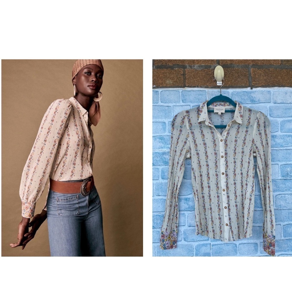 Sezane Claudio shirt in Los Angeles Flowers size 34/4